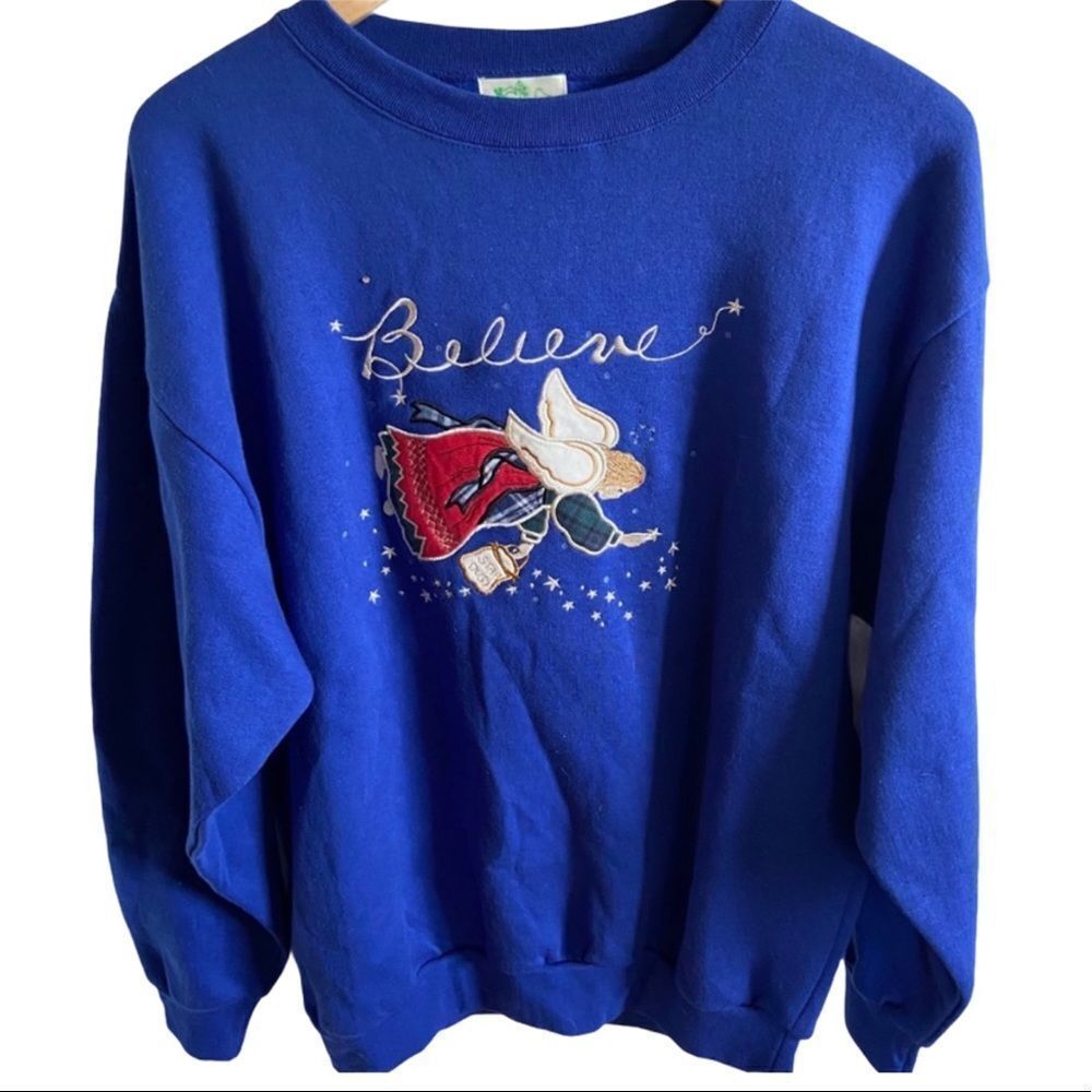 Vintage Christmas embroidered crewneck sweatshirt
